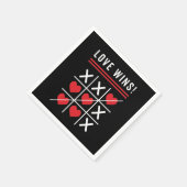 Tic Tac Toe Love Wins Birthday Valentijnsdag Servet (Hoek)