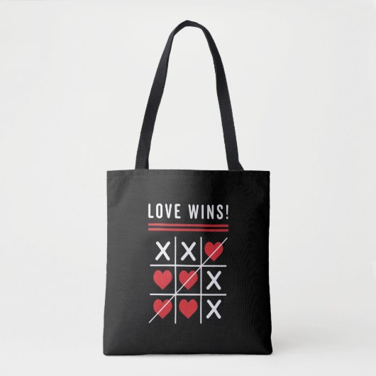 Tic Tac Toe Love Wins Birthday Valentijnsdag Tote Bag (Voorkant)