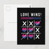 Tic Tac Toe Love Wins LGBTQ Bisexual Pride Briefkaart (Voorkant / Achterkant)