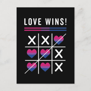 Tic Tac Toe Love Wins LGBTQ Bisexual Pride Briefkaart