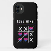 Tic Tac Toe Love Wins LGBTQ Bisexual Pride Case-Mate iPhone Case (Achterkant)