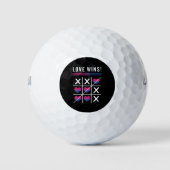 Tic Tac Toe Love Wins LGBTQ Bisexual Pride Golfballen (Voorkant)