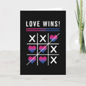 Tic Tac Toe Love Wins LGBTQ Bisexual Pride Kaart (Voorkant)