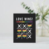 Tic Tac Toe Love Wins LGBTQ Gay Pride Briefkaart (Staand voorkant)