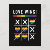 Tic Tac Toe Love Wins LGBTQ Gay Pride Briefkaart (Voorkant)