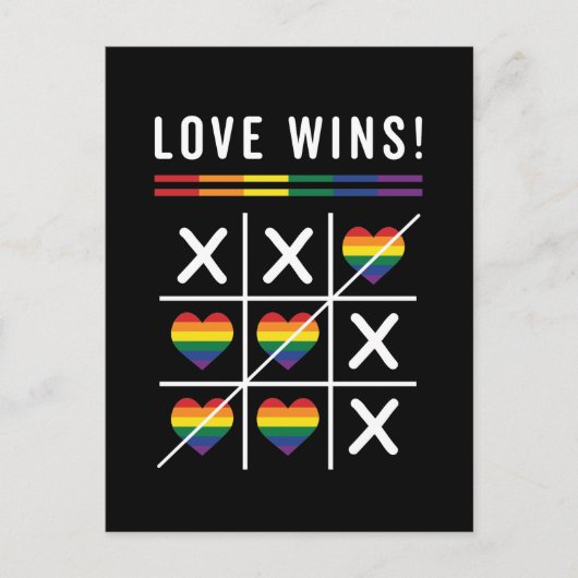 Tic Tac Toe Love Wins LGBTQ Gay Pride Briefkaart (Voorkant)