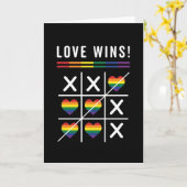 Tic Tac Toe Love Wins LGBTQ Gay Pride Kaart (Gele Bloem)