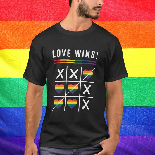 Tic Tac Toe Love Wins LGBTQ Gay Pride T-shirt