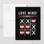 Tic Tac Toe Love Wins LGBTQ Lesbian Pride Briefkaart (Voorkant / Achterkant)