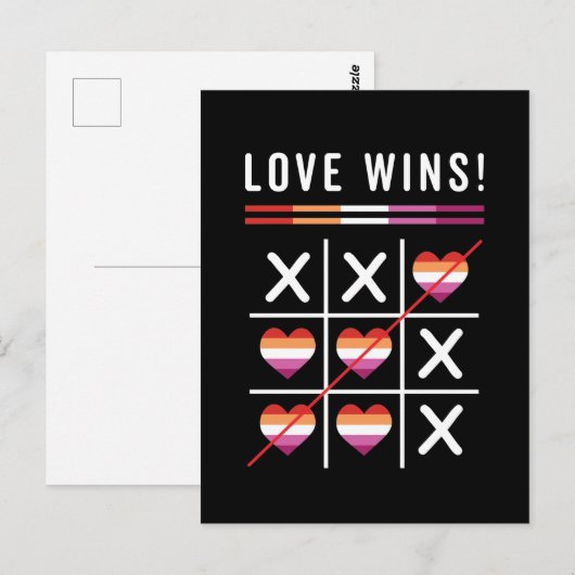 Tic Tac Toe Love Wins LGBTQ Lesbian Pride Briefkaart (Voorkant / Achterkant)
