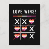 Tic Tac Toe Love Wins LGBTQ Lesbian Pride Briefkaart (Voorkant)