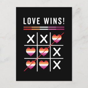 Tic Tac Toe Love Wins LGBTQ Lesbian Pride Briefkaart