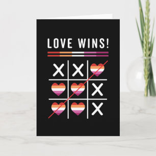 Tic Tac Toe Love Wins LGBTQ Lesbian Pride Kaart