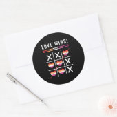 Tic Tac Toe Love Wins LGBTQ Lesbian Pride Ronde Sticker (Envelop)