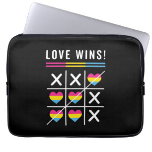 Tic Tac Toe Love Wins LGBTQ Panseksuele Trots Laptop Sleeve