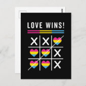 Tic Tac Toe Love Wins LGBTQ Pansexual Pride Briefkaart (Voorkant / Achterkant)
