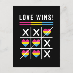 Tic Tac Toe Love Wins LGBTQ Pansexual Pride Briefkaart