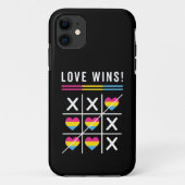 Tic Tac Toe Love Wins LGBTQ Pansexual Pride Case-Mate iPhone Case (Achterkant)