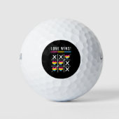 Tic Tac Toe Love Wins LGBTQ Pansexual Pride Golfballen (Voorkant)