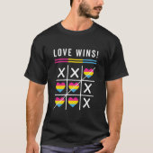 Tic Tac Toe Love Wins LGBTQ Pansexual Pride T-shirt (Voorkant)