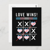 Tic Tac Toe Love Wins LGBTQ Transgender Pride Briefkaart (Voorkant / Achterkant)