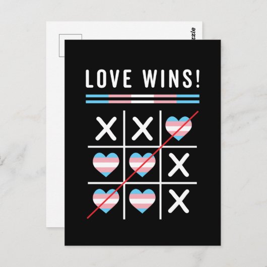 Tic Tac Toe Love Wins LGBTQ Transgender Pride Briefkaart (Voorkant / Achterkant)