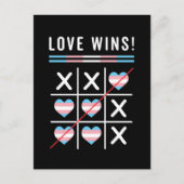 Tic Tac Toe Love Wins LGBTQ Transgender Pride Briefkaart (Voorkant)