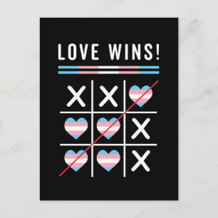 Tic Tac Toe Love Wins LGBTQ Transgender Pride Briefkaart