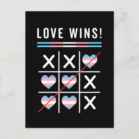 Tic Tac Toe Love Wins LGBTQ Transgender Pride Briefkaart (Voorkant)