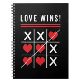 Tic Tac Toe Love Wins Verjaardag Valentijnsdag Notitieboek (Voorkant)