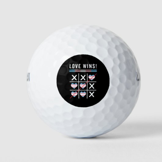 Tic Tac Toe Love wint LGBTQ Transgender Pride Golfballen (Voorkant)