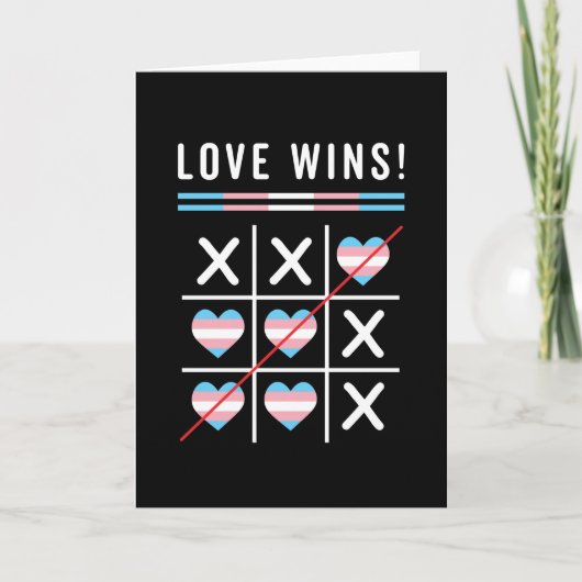 Tic Tac Toe Love wint LGBTQ Transgender Pride Kaart (Voorkant)