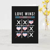 Tic Tac Toe Love wint LGBTQ Transgender Pride Kaart (Gele Bloem)