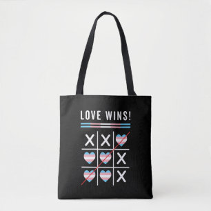 Tic Tac Toe Love wint LGBTQ Transgender Pride Tote Bag
