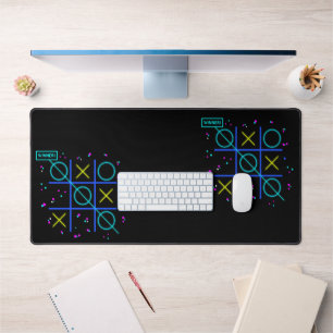 Tic Tac Toe Neon Retro Winnaar Gloeiende Gamer Arc Bureaumat