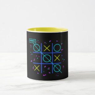 Tic Tac Toe Neon Retro Winnaar Gloeiende Gamer Arc Mok