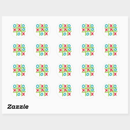 Tic-tac-toe Noughts and Crosses Ronde Sticker (Vel)