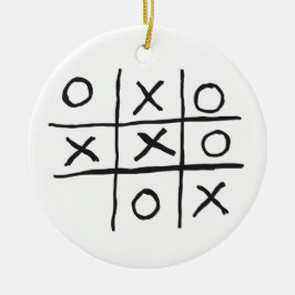 Tic Tac Toe Noughts en Crosses Keramisch Ornament