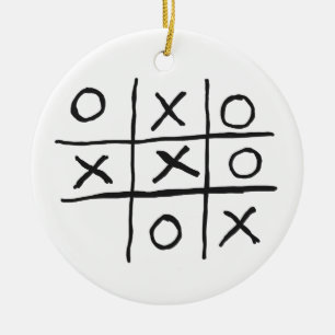 Tic Tac Toe Noughts en Crosses Keramisch Ornament