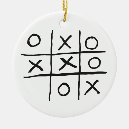 Tic Tac Toe Noughts en Crosses Keramisch Ornament (Voorkant)