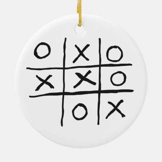 Tic Tac Toe Noughts en Crosses Keramisch Ornament (Achterkant)