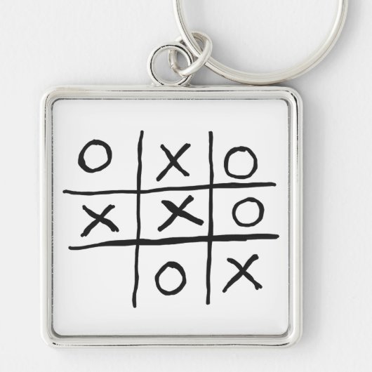 Tic Tac Toe Noughts en Crosses Sleutelhanger (Voorkant)