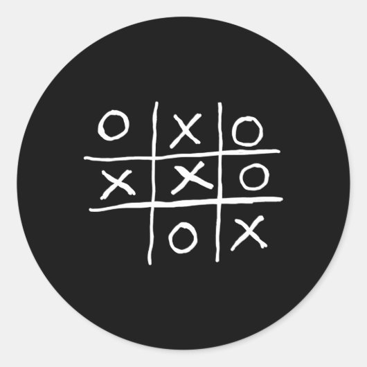 Tic TAC Toe Noughts en Kruisen Ronde Sticker (Voorkant)