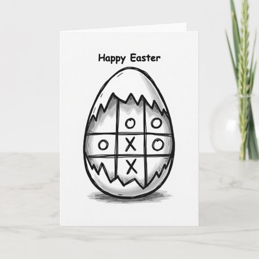 Tic Tac Toe Pasen Eierkaart Kaart (Voorkant)