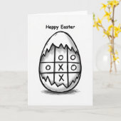 Tic Tac Toe Pasen Eierkaart Kaart (Gele Bloem)