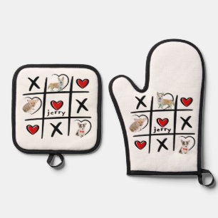 Tic-Tac-Toe Pet Lover Foto's & Naam Ovenwant & Pannenlap Set