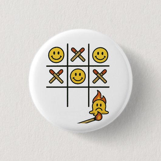 Tic Tac Toe Ronde Button 3,2 Cm (Voorkant)