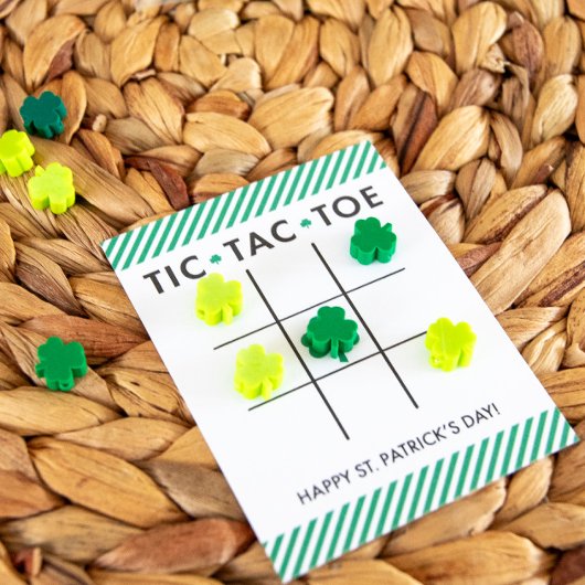 Tic Tac Toe St. Patrick's Day Kaart voor kinderen Notitiekaartje