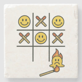 Tic Tac Toe Stenen Onderzetter