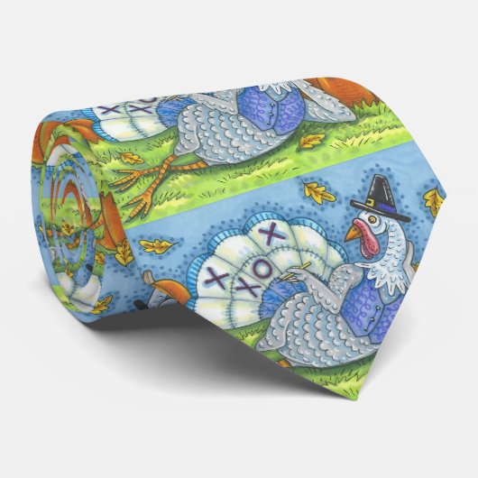 TIC TAC TOE TURKEY, FUNNY THANKSGIVING HOLIDAY STR STROPDAS (Opgerold)